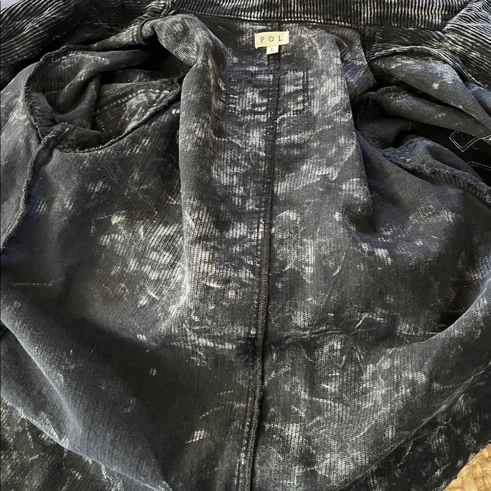 POL Kennedy Military Black Corduroy Jacket Vintage Patch detail & Pockets Size L - Picture 14 of 17